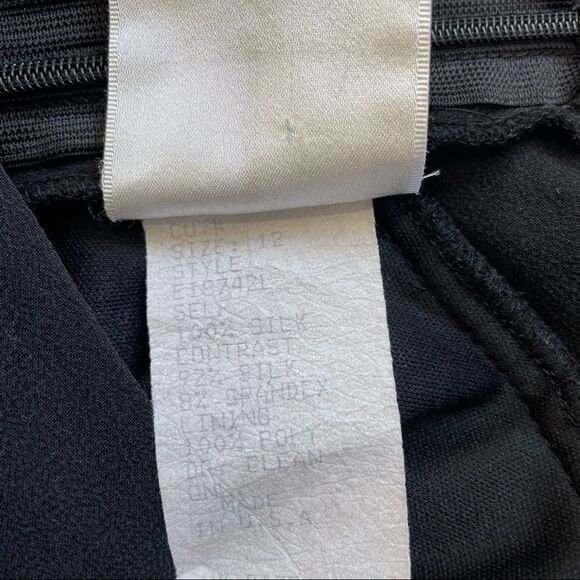 Vintage Tadashi Shoji Black 100% Silk Sleeveless Layered Tiered Draped Gown - Picture 14 of 16